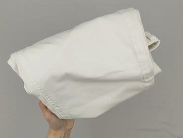 biale szerokie jeansy: Spodnie 3/4 damskie, rozmiar L — 5