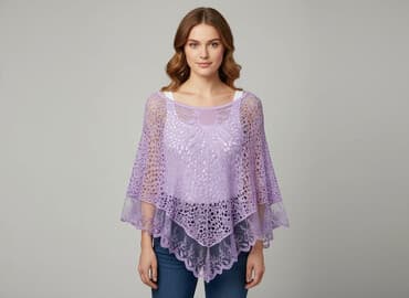 ubrania z meksyku: Ponczo damskie, rozmiar One size — 5