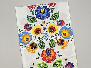 Dom i ogród: Lniana ściereczka kuchennа z kolorowym, ludowym wzorem kwiatowym - — 1