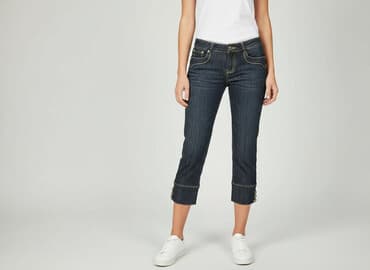 jeansy z asymetrycznym zapieciem: Spodnie 3/4 damskie, rozmiar 2XS w lalafo.pl — 8 jeansy z asymetrycznym zapieciem: Spodnie 3/4 damskie, rozmiar 2XS — 8