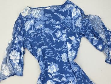 niebieska sukienka w kwiaty h m: H&M, Sukienka damska, rozmiar M — 2