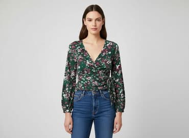 jaki krawat do zielonej sukienki: Gina Tricot, Bluzka damska, rozmiar S — 7