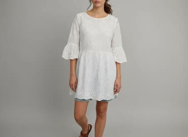 biała sukienka dla mamy na chrzest: Tunika damska, rozmiar S — 1