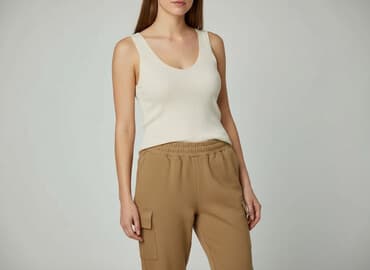 joggery bojówki damskie: Amisu, Spodnie materiałowe damskie, rozmiar M — 8