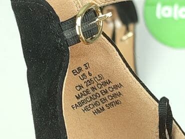 steve madden sandały czarne: H&M, Sandały damskie, rozmiar 37 — 6
