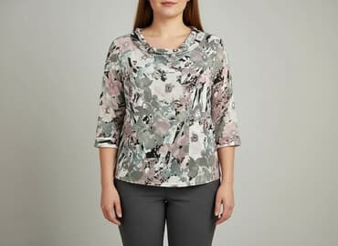 eleganckie bluzki w kwiaty: Bluzka damska, rozmiar XL — 5