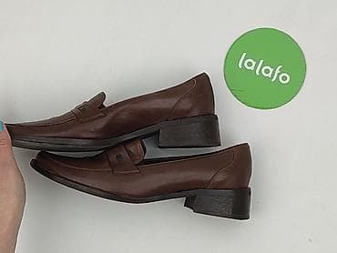 adidasy do ta: Skórzane mokasyny damskie – brązowe - Model: klasyczne — 3