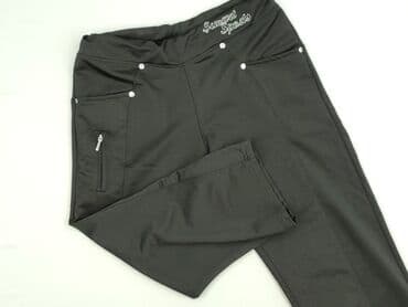 legginsy woskowane wysoki stan: Material trousers for women, size L (EU 40) — 1