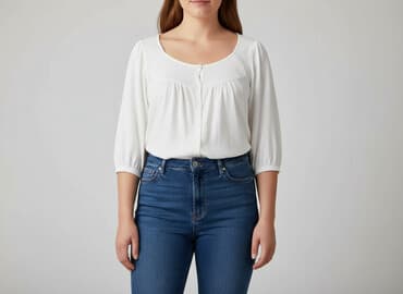 biała bluzka damska rękaw 34: Bluzka damska, rozmiar 3XL — 7