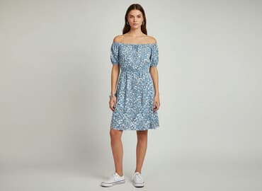 sukienka rozkloszowana dekolt łódka: UNIC, Sukienka damska, rozmiar S — 6