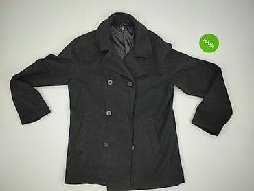 spo: Męski płaszcz peacoat HENRY ROSS - Kolor: czarny - Fason: dwurzędowy — 3