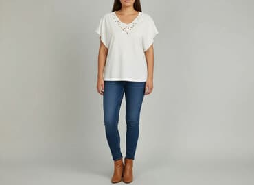 dluga biala koszula: Bluzka damska, rozmiar XL — 5