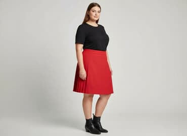 czerwone spódnice plisowane: Spódnica damska, rozmiar 7XL — 1