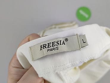 bialy: Freesia, Spodnie materiałowe damskie, rozmiar L — 4