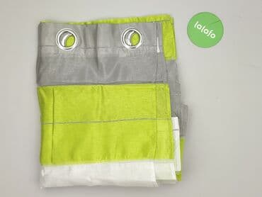 Zasłona na przelotkach – pasy szaro‑limonkowo‑białe - Typ: pojedyncza — 2