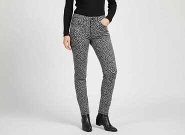 spodnie w krowie łaty: Jeans for women, size M — 1