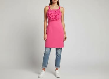 różowa satynowa sukienki: Sukienka damska, rozmiar S — 5