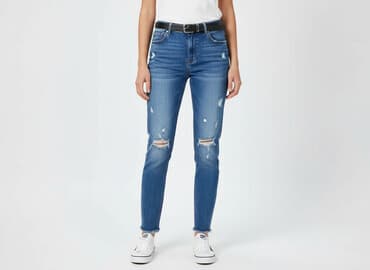 kurtka jeansowa damska bershka: Bershka, Jeansy damskie, rozmiar M — 6