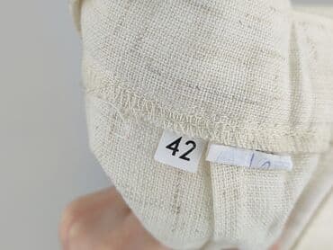 białe lniane spodnie zara: Spodnie materiałowe damskie, rozmiar XL — 4