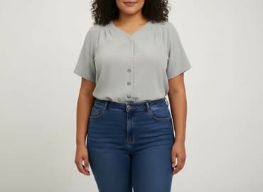 srebrne bluzki wieczorowe: Bluzka damska, rozmiar 5XL — 5