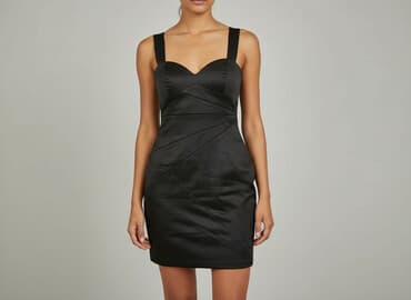 czarna sukienka mini h m: H&M, Sukienka damska, rozmiar XS — 1