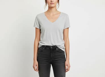 białe t shirty z dekoltem v: Top Secret, T-shirt damski, rozmiar S — 1