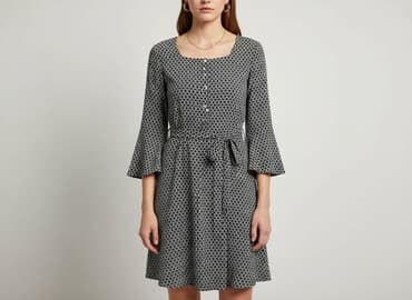 czarną sukienka z białym kołnierzykiem h m: H&M, Sukienka damska, rozmiar L — 1