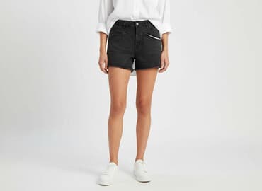 krótkie czarne spodenki materiałowe: Beloved, Szorty damskie, rozmiar M — 8