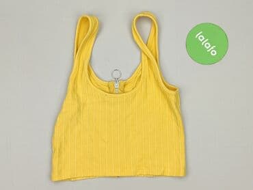 bluzka żółta w czarne paski: Bershka, Top damski, rozmiar M — 3