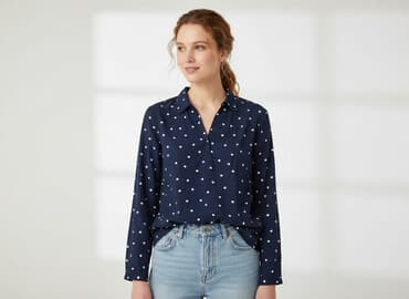 czarne bluzki w biale grochy: Bonita, Bluzka damska, S — 6