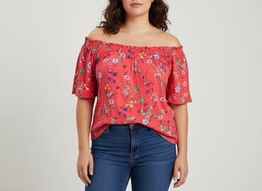 bluzki hiszpanki w kwiaty: Yessica, Bluzka damska, rozmiar XL — 6