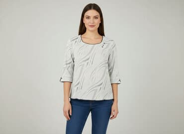 biała bluzka z haftem góralskim: Bluzka damska, rozmiar L — 1