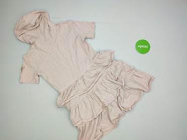 emo bluza: Sukienka z kapturem VELSATINO – rozmiar S - Kolor: jasny pudrowy róż — 3