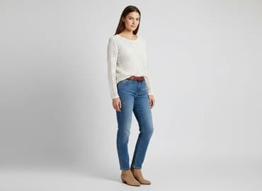 sweter piórkowy na drutach: KappAhl, Bluzka damska, rozmiar L — 7