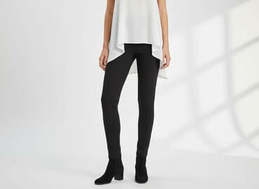legginsy prążkowane zara: Zara, Legginsy Eleganckie damskie, rozmiar L — 1