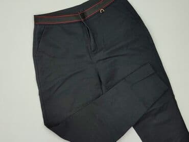 spodnie czarne damskie z niskim stanem: Spodnie materiałowe damskie, rozmiar M — 2