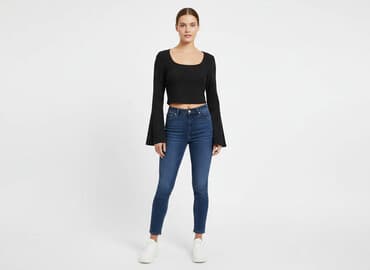 shein czarne bluzki: Shein, Top damski, rozmiar M — 7