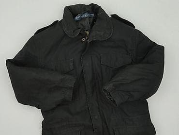 sweter: Męska kurtka zimowa/parka w kolorze czarnym. - Krój: parka o długości — 1