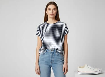 koszula niebieska hm: H&M Basic, Bluzka damska, rozmiar L — 6