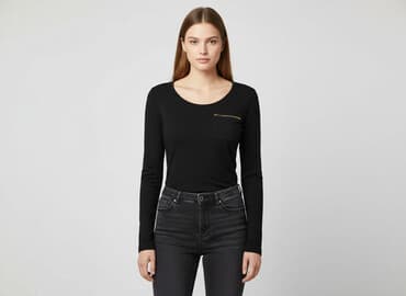 bluzka z dlugim rekawem czarna: Koszula damska, rozmiar S — 5