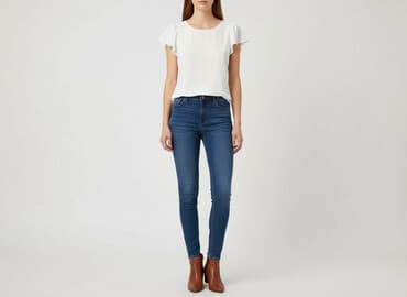 biała bluzka z krótkim rękawem reserved: Bluzka damska, rozmiar S — 1