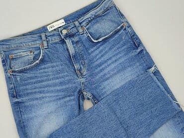 spodnie z poszarpanymi nogawkami zara: Zara, Jeansy damskie, rozmiar L — 1