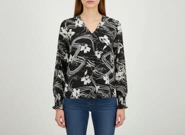 bluzki czarne krótki rękaw: Bluzka damska, rozmiar S — 5