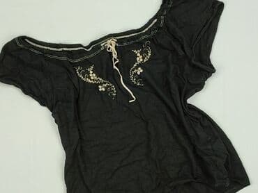 top z piórami czarny: Hennes, Bluzka damska, rozmiar M — 1