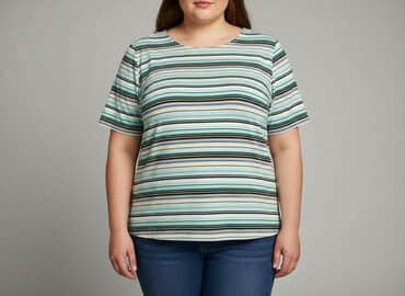 bluzki w paski z serduszkiem: Bluzka damska, rozmiar 4XL — 6