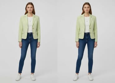 kurtka jeansowa zielona: Marynarka damska, rozmiar L — 8