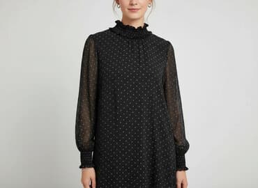 czarną sukienka z białym kołnierzykiem h m: H&M, Sukienka damska, rozmiar M — 1