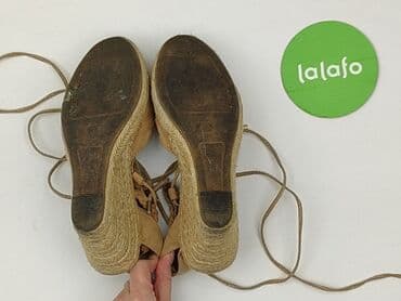 sandały na koturnie z pomponami: Sandały damskie, rozmiar 37 — 5