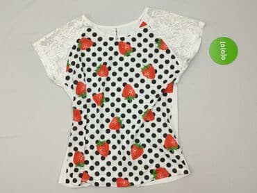 sukienki czarne w biale groszki: Bluzka damska, M — 2