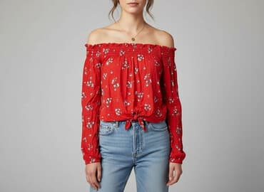 sukienka h m czerwona: H&M, Bluzka damska, rozmiar S — 7